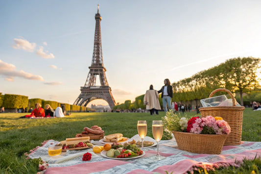 Best weather for large outdoor gatherings like a picnic on the Champs de Mars - spring afternoon with Eiffel Tower view